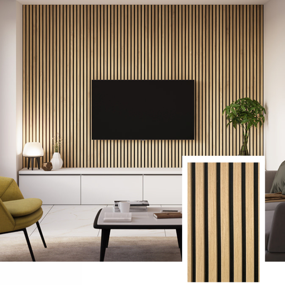 Arktis Panel™ Premium Acoustic Slat Panel — Natural Oak